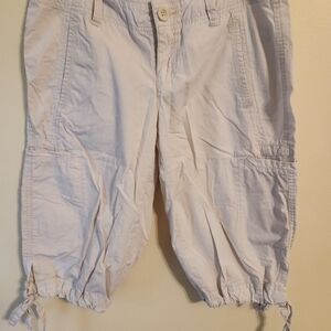 SO Light Beige Capris with Drawstring Hem